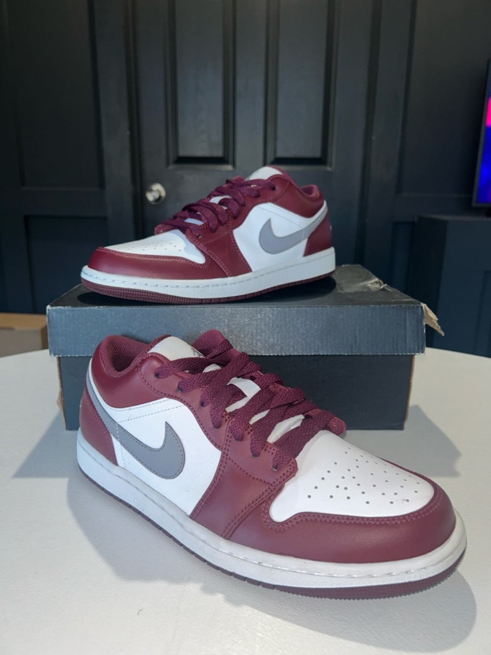 Jordan 1 Low “White Bordeaux” Men’s Size 9.5